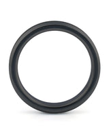 Side view of black 4mm bevelled tungsten wedding ring