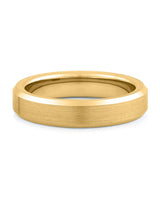 Front view of gold 4mm bevelled tungsten wedding band