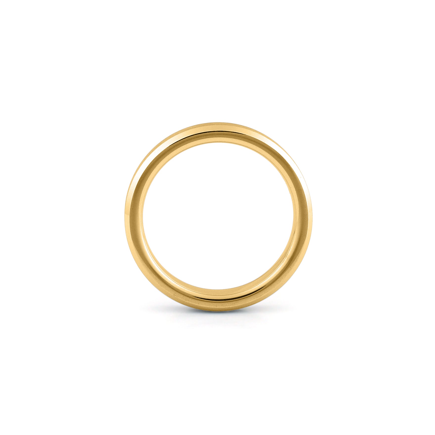 Gold tungsten wedding ring brushed centre polished beveled edges 4mm