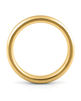 Side view of gold 4mm bevelled tungsten wedding ring