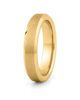 Gold bevelled tungsten wedding ring for men, 4mm band