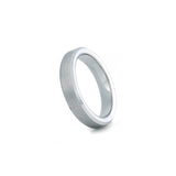 Silver tungsten wedding ring brushed centre polished beveled edges 4mm