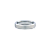 Silver tungsten wedding ring brushed centre polished beveled edges 4mm