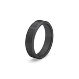 black tungsten couples wedding ring set brushed center polished beveled edges matching bands