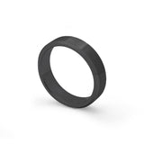 Black tungsten wedding ring with brushed centre and polished beveled edges 6mm width