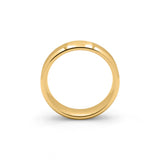 Gold tungsten wedding ring brushed centre polished beveled edges 6mm