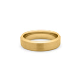 Gold tungsten wedding ring brushed centre polished beveled edges 6mm