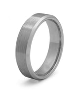 Gunmetal bevelled tungsten wedding ring for men, 6mm band