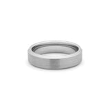 Silver tungsten wedding ring brushed centre polished beveled edges [width]