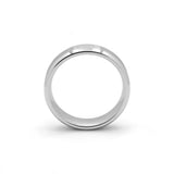 Silver tungsten wedding ring brushed centre polished beveled edges [width]