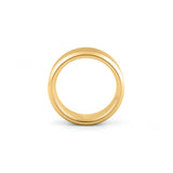 Gold tungsten wedding ring brushed centre polished beveled edges 8mm