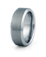 Gunmetal bevelled tungsten wedding ring for men, 8mm band
