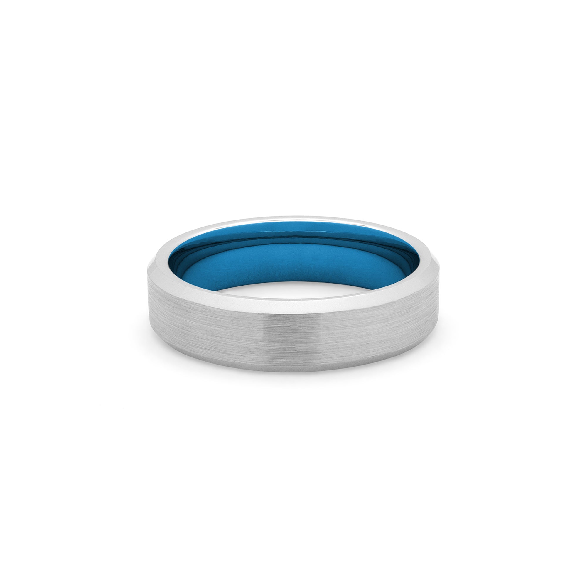 mens wedding ring blue and silver