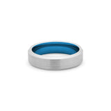 mens wedding ring blue and silver
