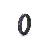 his and hers black tungsten amethyst bands