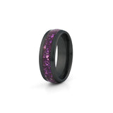 black tungsten amethyst wedding band