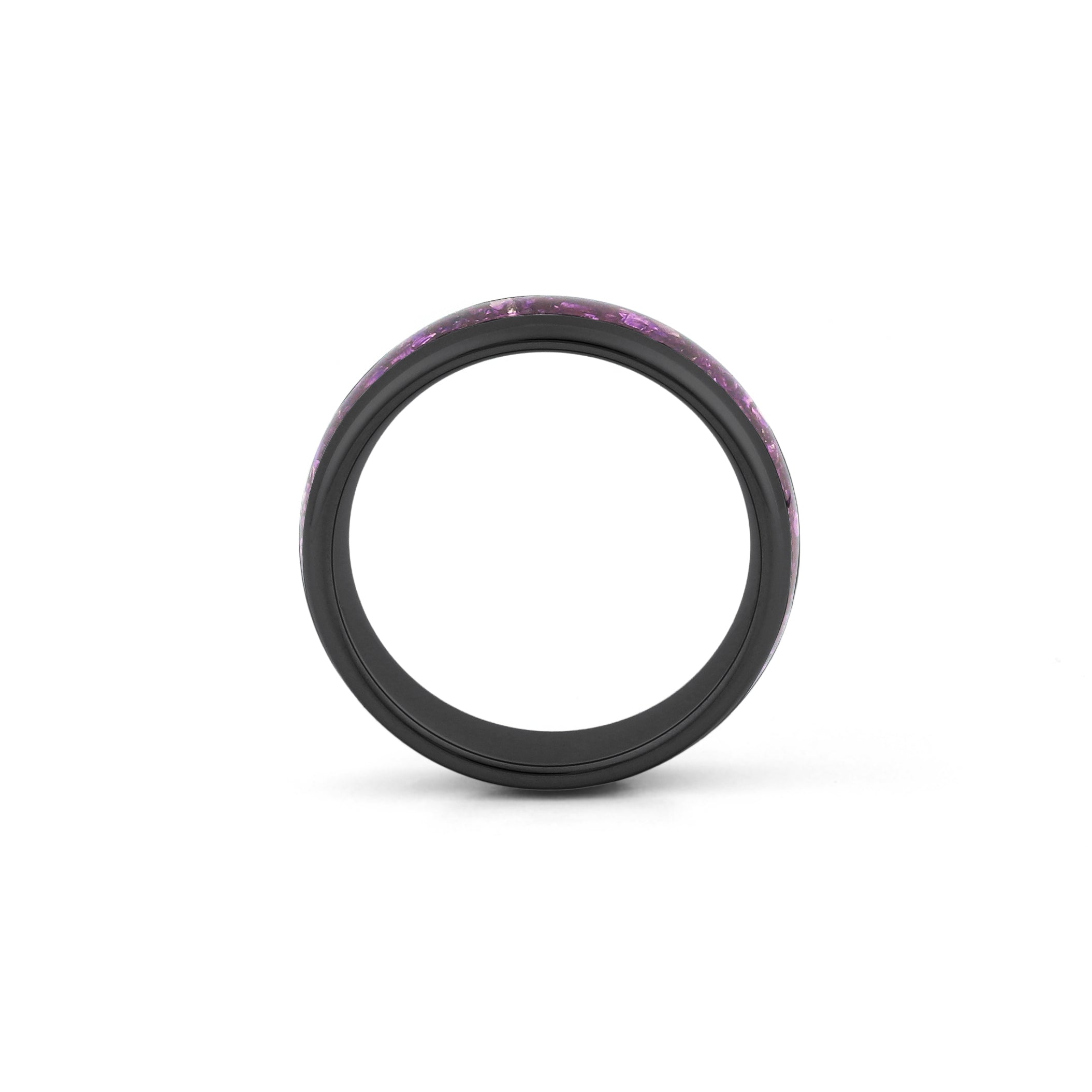mens amethyst wedding ring black tungsten