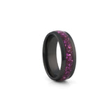 black amethyst ring polished tungsten