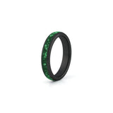black matching green wedding bands tungsten