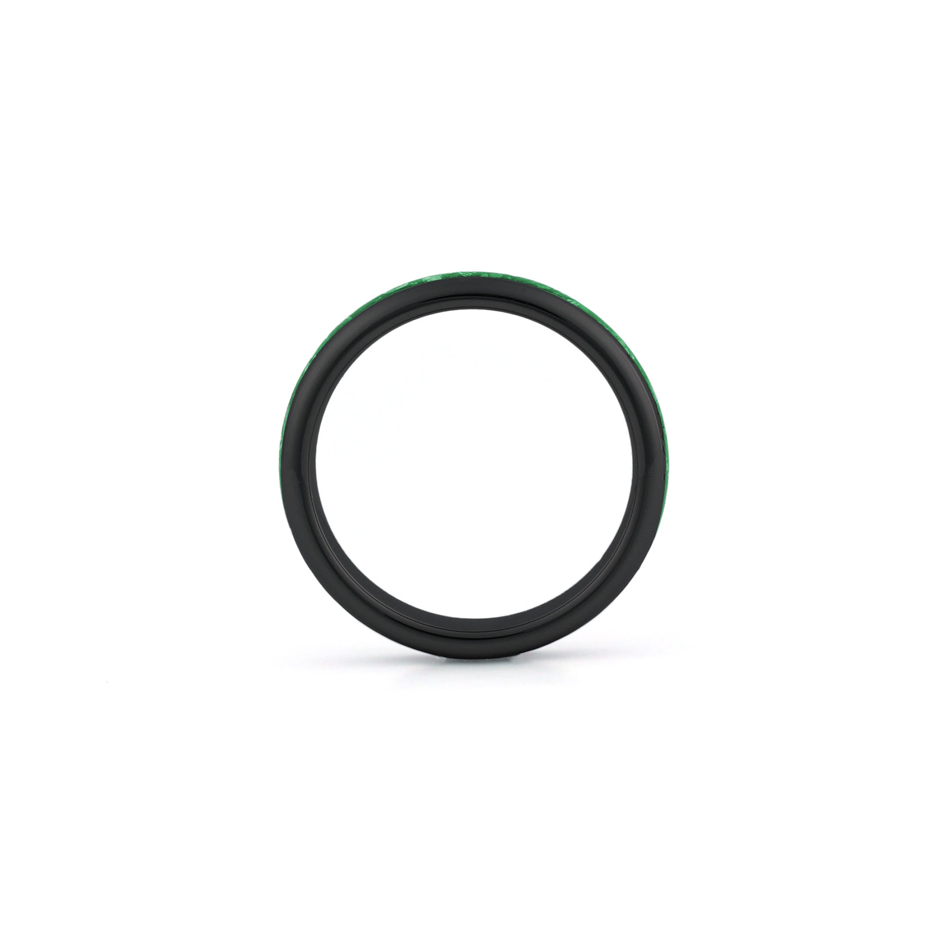 4mm black emerald tungsten wedding ring