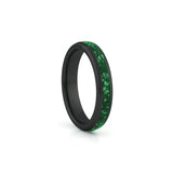 green inlay black tungsten band