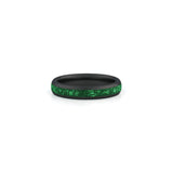 thin emerald wedding band black