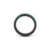 wide black emerald wedding band