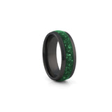 mens black emerald ring 8mm