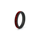 4mm black tungsten ruby ring slim red gemstone wedding band