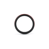 4mm black tungsten ruby ring slim red gemstone wedding band