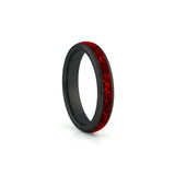 4mm black tungsten ruby ring slim red gemstone wedding band