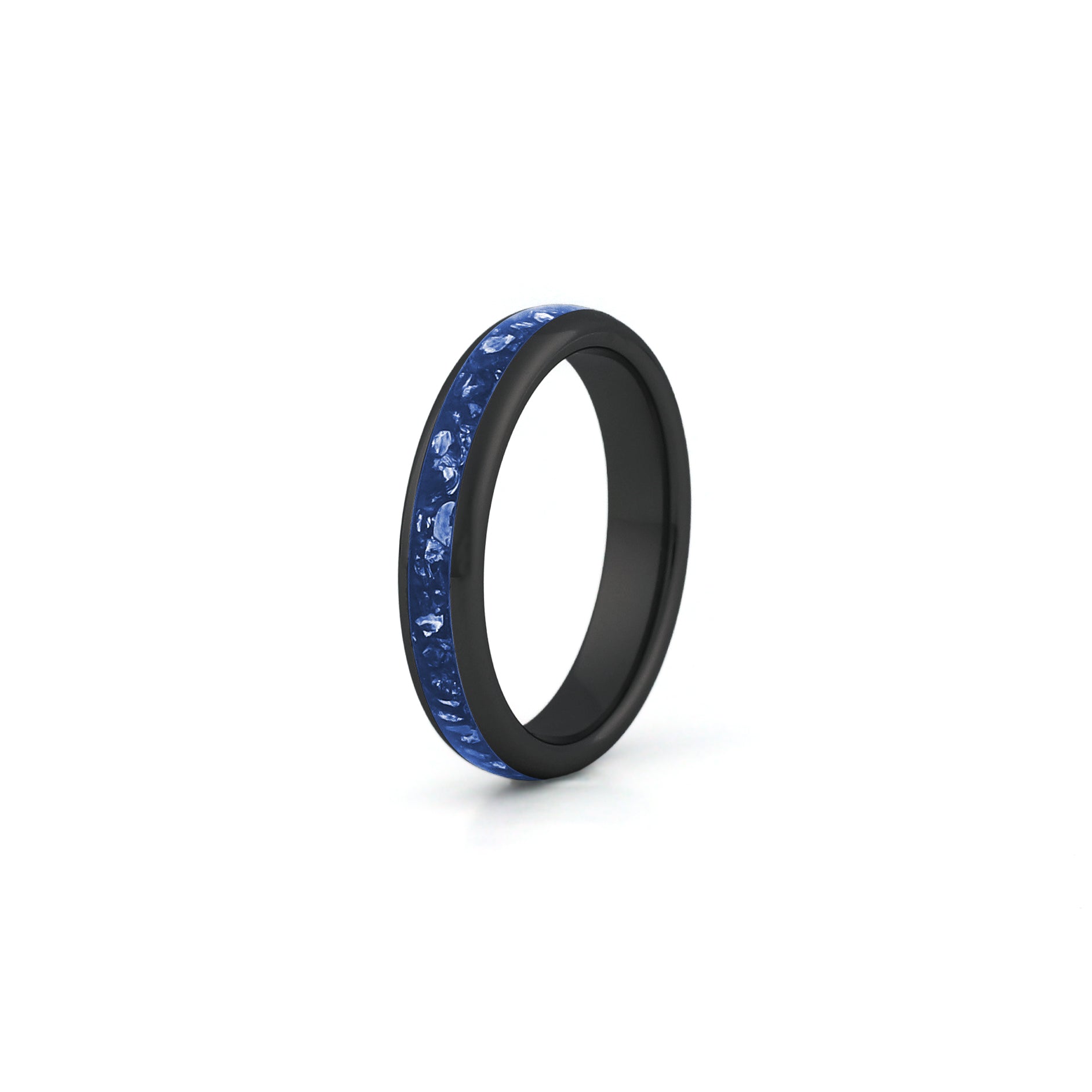 4mm black sapphire tungsten wedding ring