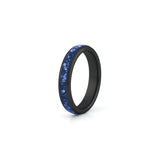 4mm black sapphire tungsten wedding ring