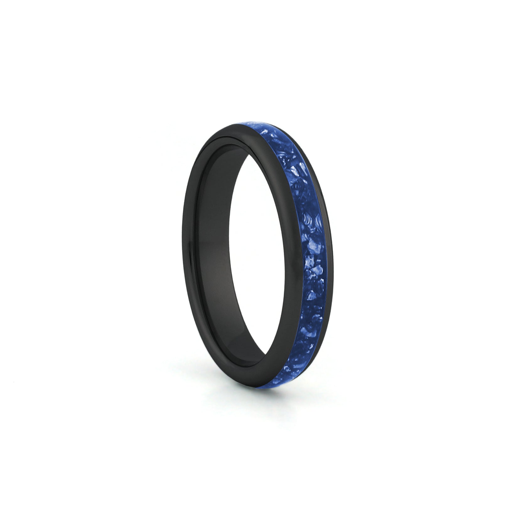 blue sapphire inlay ring 4mm