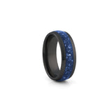 wide sapphire wedding band black