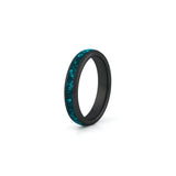 black turquoise ring 4mm slim turquoise wedding band