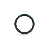 thin turquoise ring black tungsten band