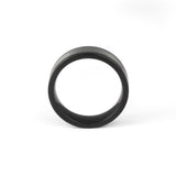 Two tone tungsten ring – polished black and brushed silver