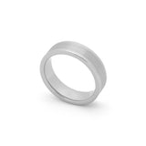 comfort fit silver wedding band for him with modern brushed design