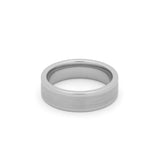 elegant brushed centre tungsten wedding ring for men