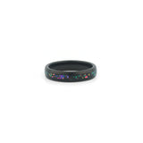 Black tungsten opal ring for women