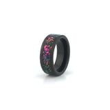 8mm opal wedding ring with galaxy inlay