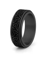 black celtic spinner ring 8mm stainless steel fidget ring