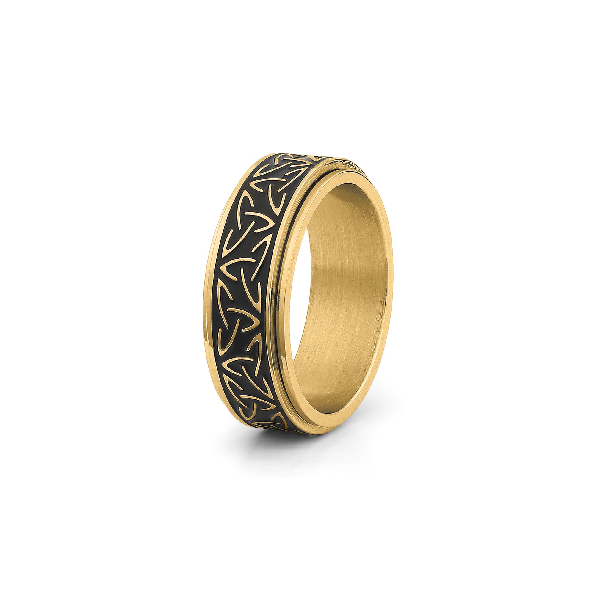 gold celtic spinner ring 8mm stainless steel fidget ring