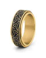 gold celtic spinner ring 8mm stainless steel fidget ring