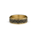 8mm gold spinner ring celtic pattern detail