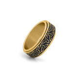 mens gold fidget ring stainless steel celtic design