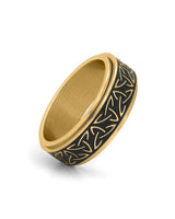 mens gold fidget ring stainless steel celtic design