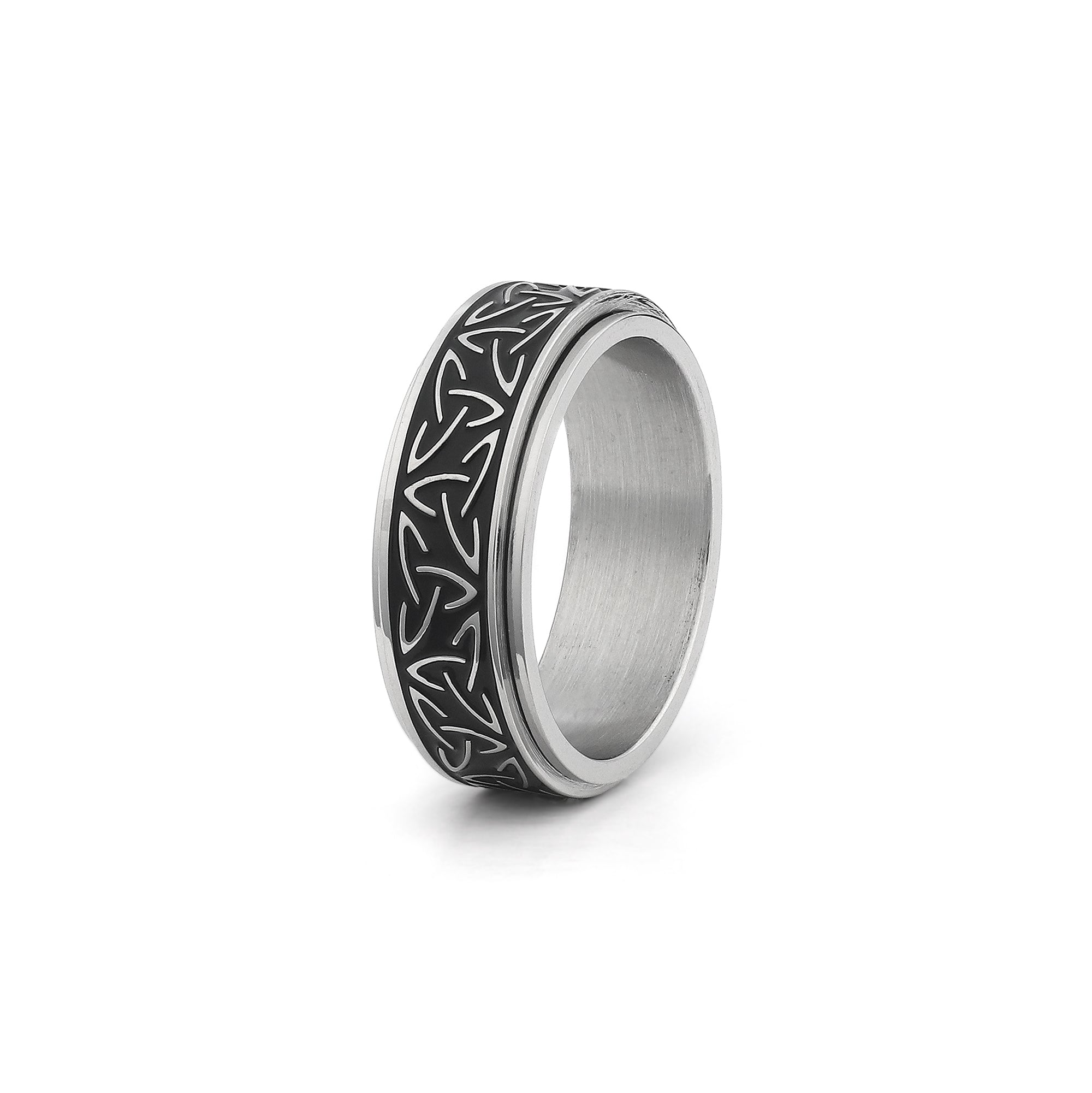 silver celtic spinner ring 8mm stainless steel fidget ring