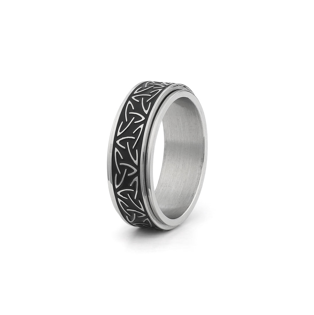 silver celtic spinner ring 8mm stainless steel fidget ring